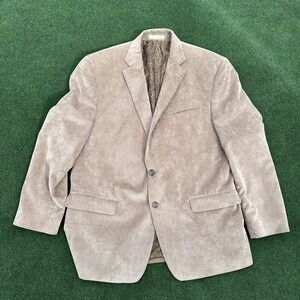 Vintage Ralph Lauren Suede Blazer Taupe Beige Size 46 R Patch Pocket GUC